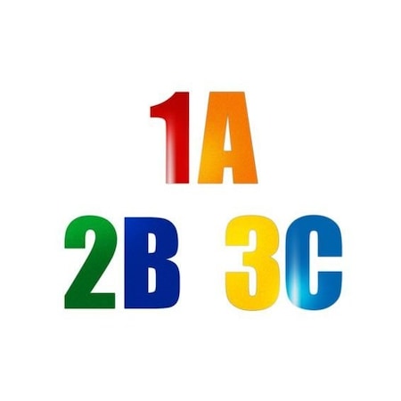 Ergomat 8in DuraStripe Xtreme Numbers Dark Blue, 25PK DSX-N-8-DB-KIT